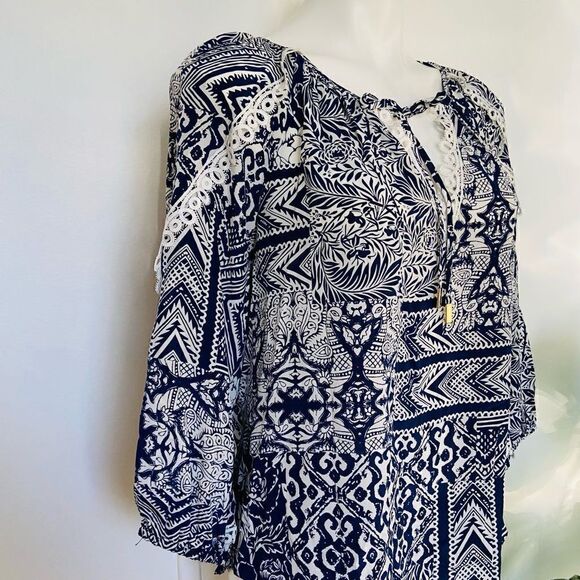Alice & Trixie 100% Silk mixed floral geometric print blouse - Picture 11 of 13